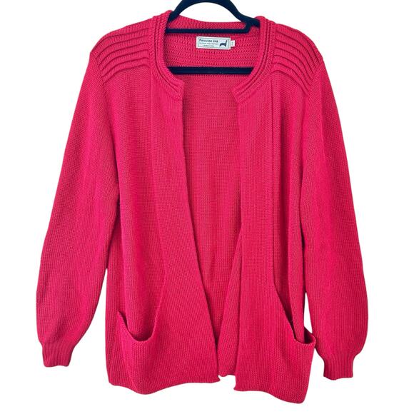 Peruvian Link Ebel cardigan sweater 100% alpaca bright red women’s one size - Picture 1 of 9